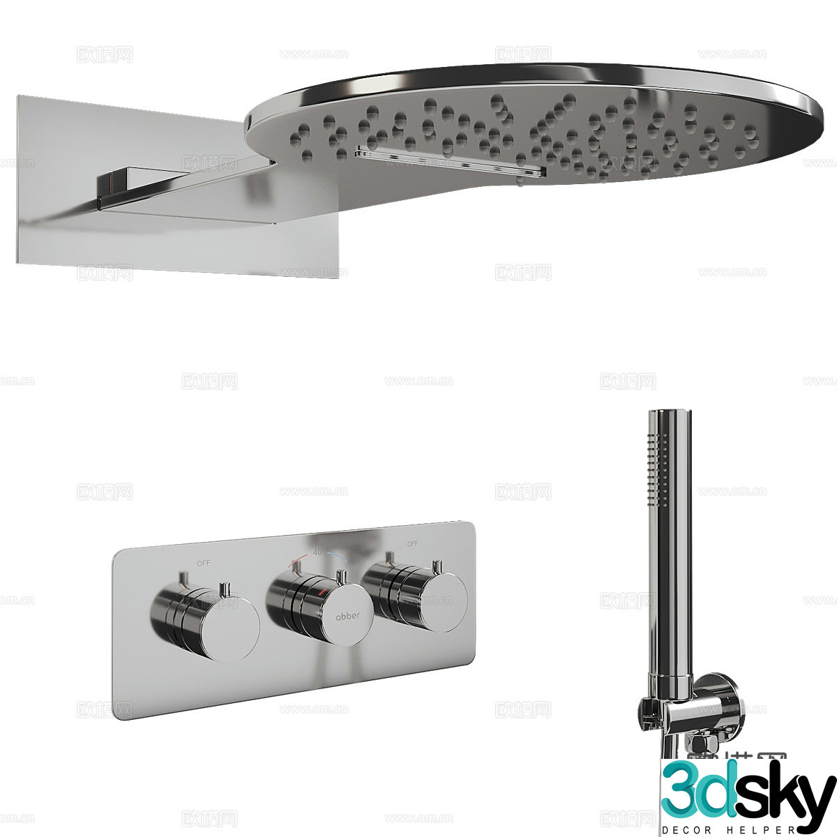 Modern simple shower shower simple bathroom shower 3d model