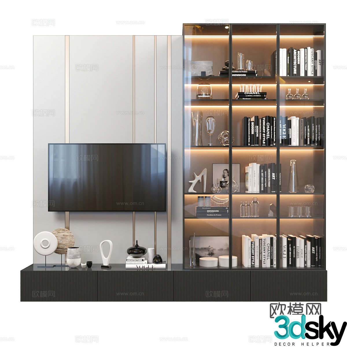 3d model of TV wall