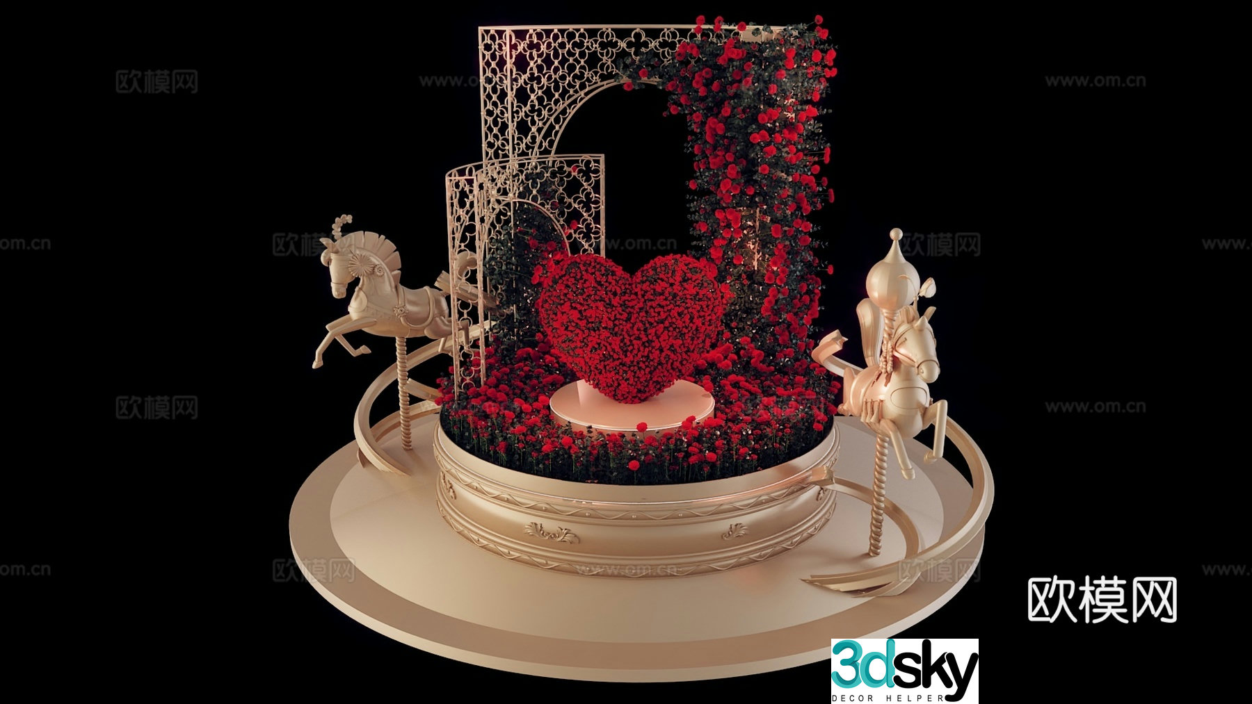 Valentine’s Day flower art love device beauty 3D model