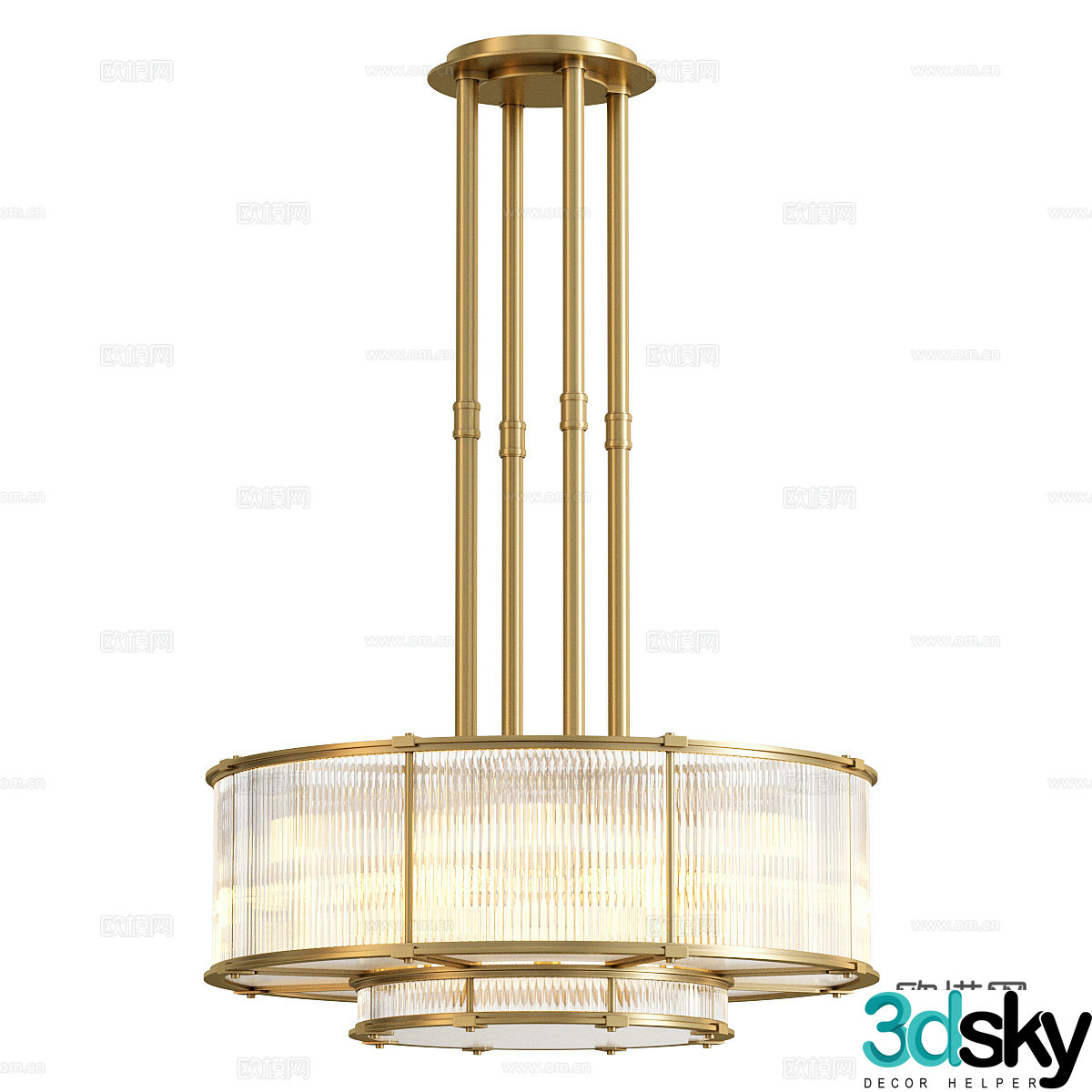 New Chinese light luxury Ralph Lauren Allen chandelier 3d model
