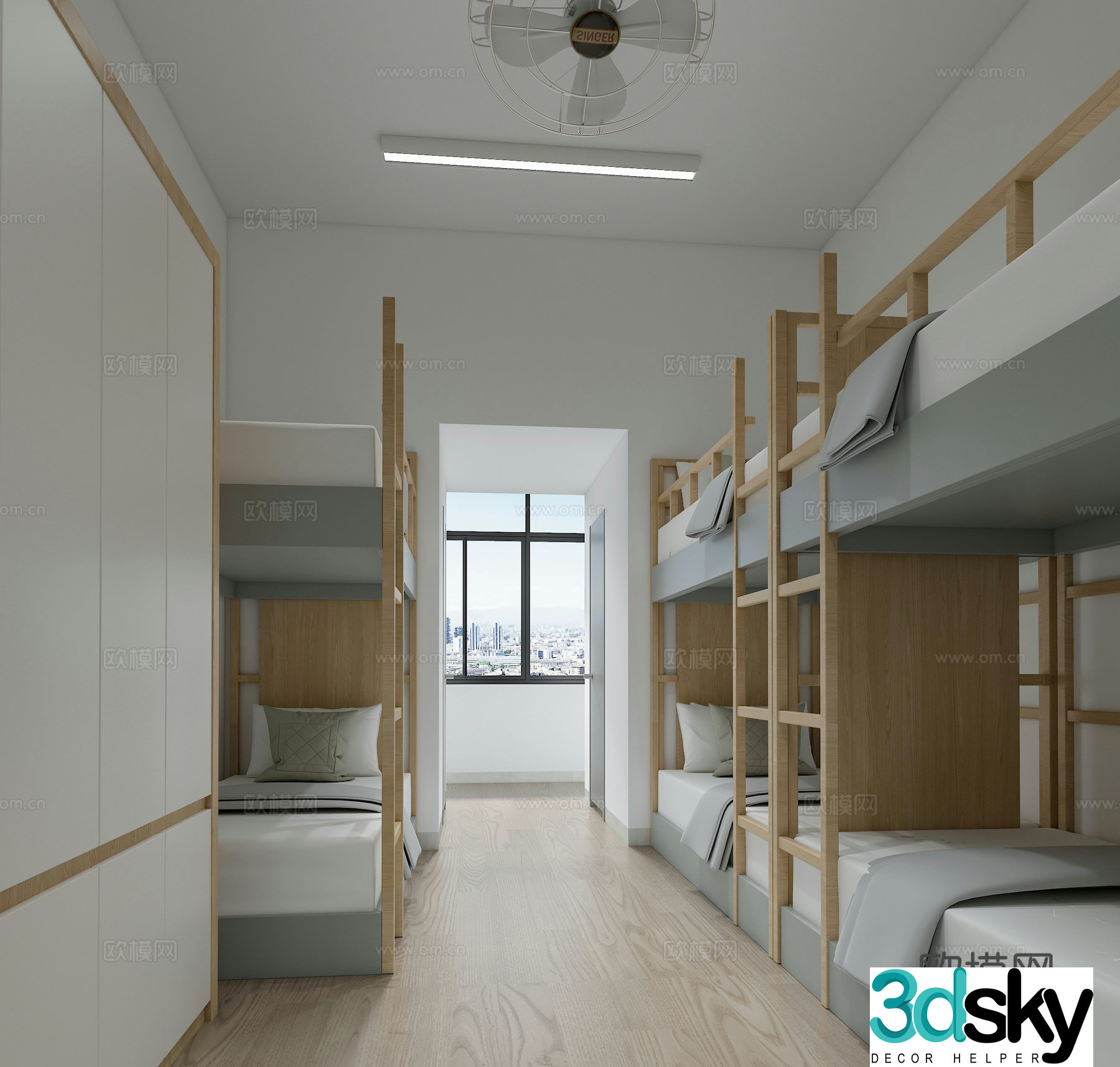 Modern school dormitory 3d model