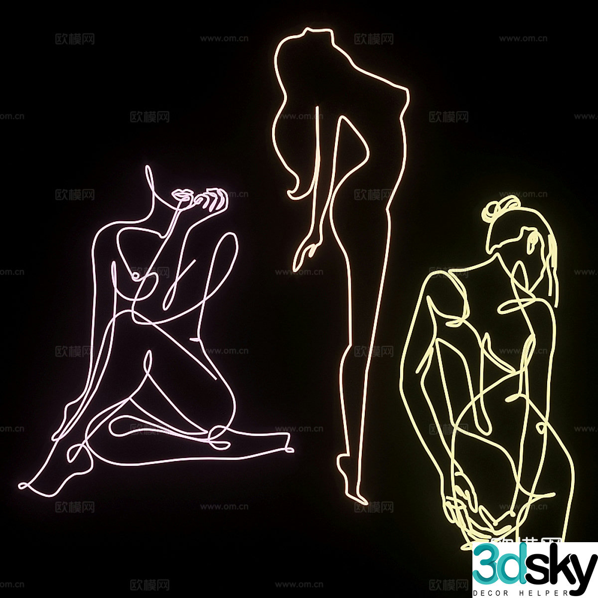 Neon light 3d model