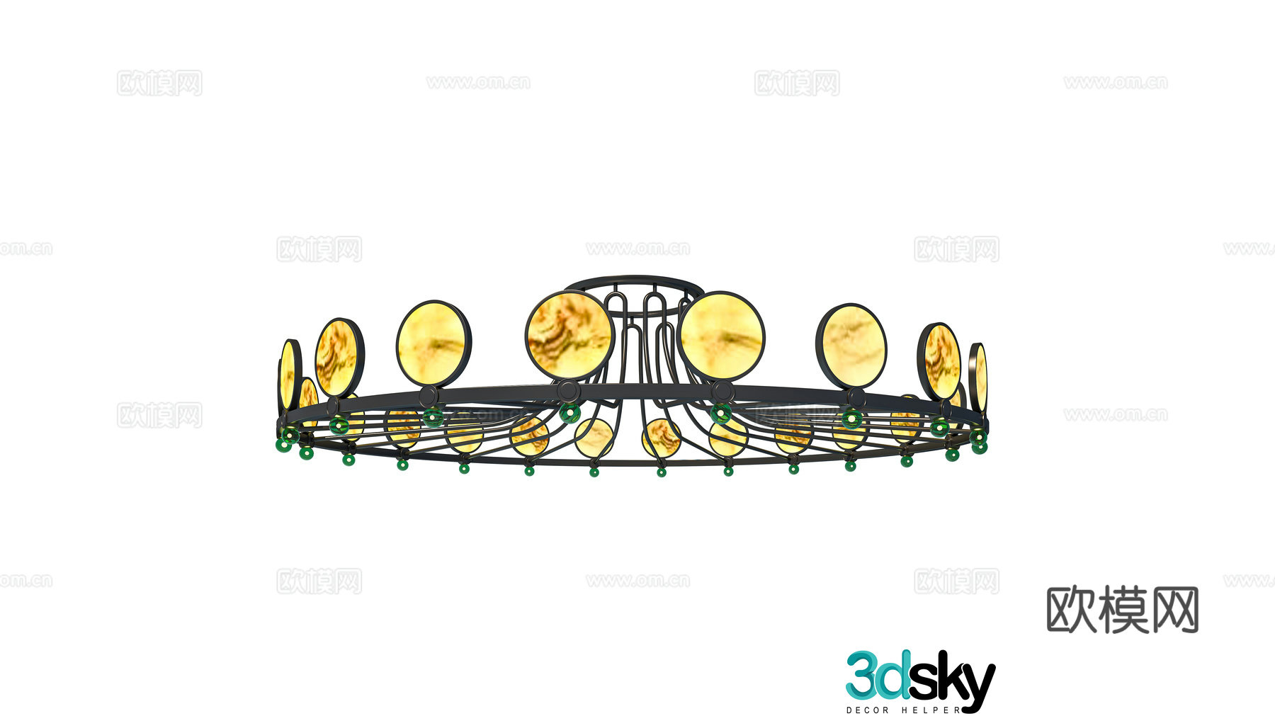 Modern Art Chandelier 3d Model