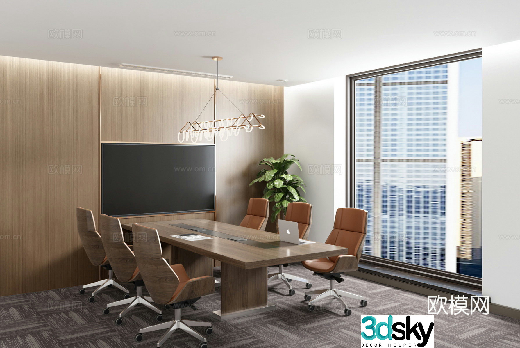 Modern small negotiation room small conference room discussion room study room waiting room 3D model