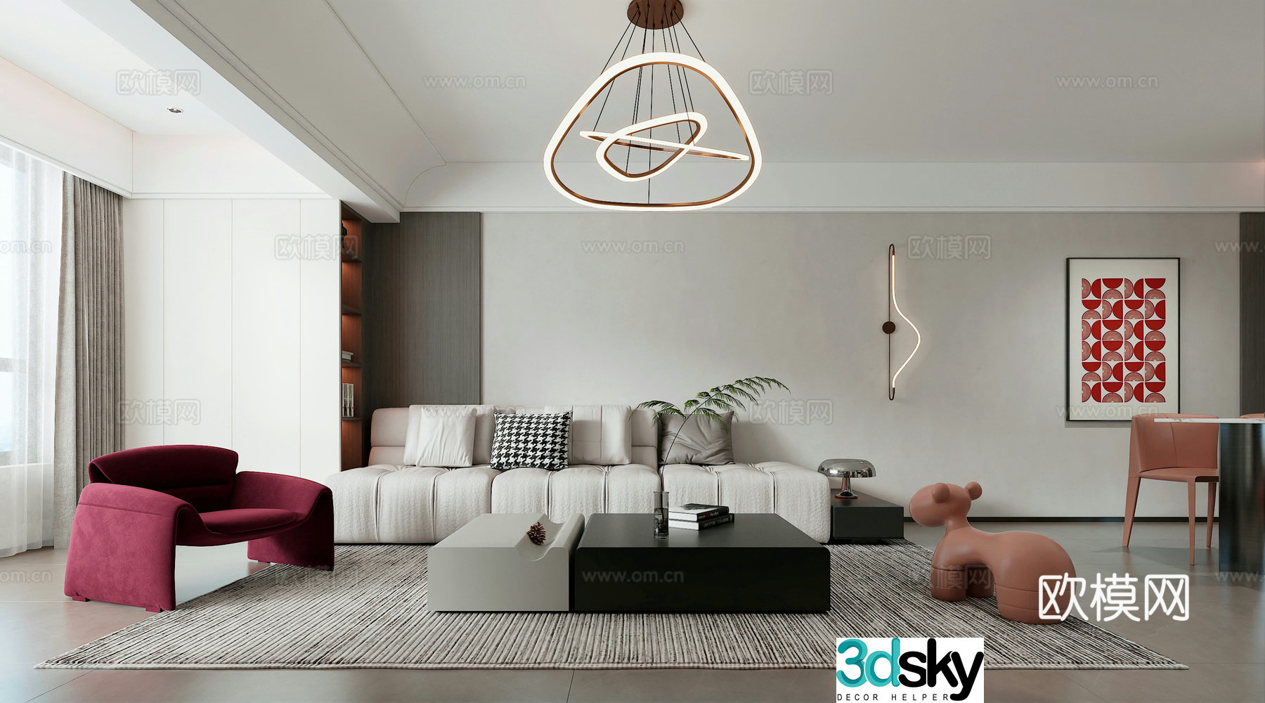 Modern living room modern sofa 3d model