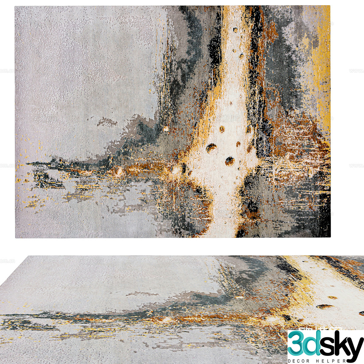 New Chinese style simple carpet carpet simple carpet living room carpet 3d model