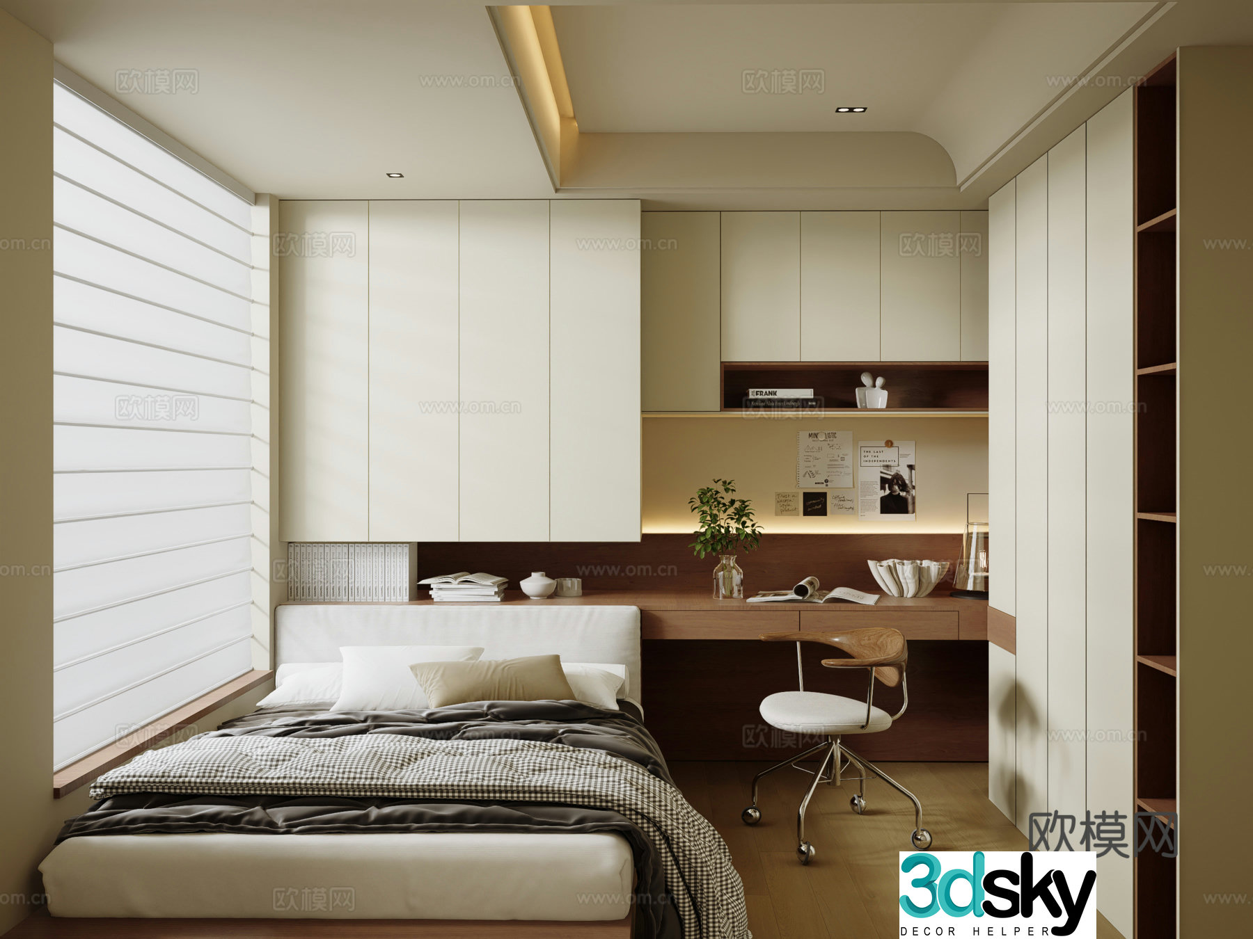 Retro medieval tatami bedroom second bedroom 3d model