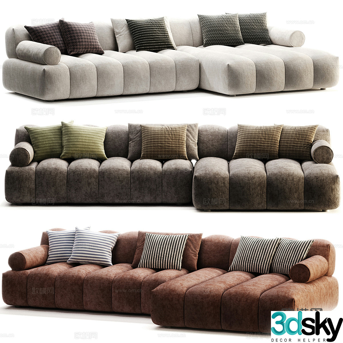 Modern Italian MILOS corner sofa 3D model