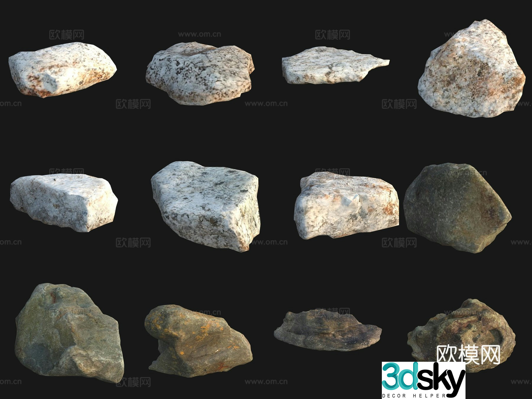 Rock big stone 3d model