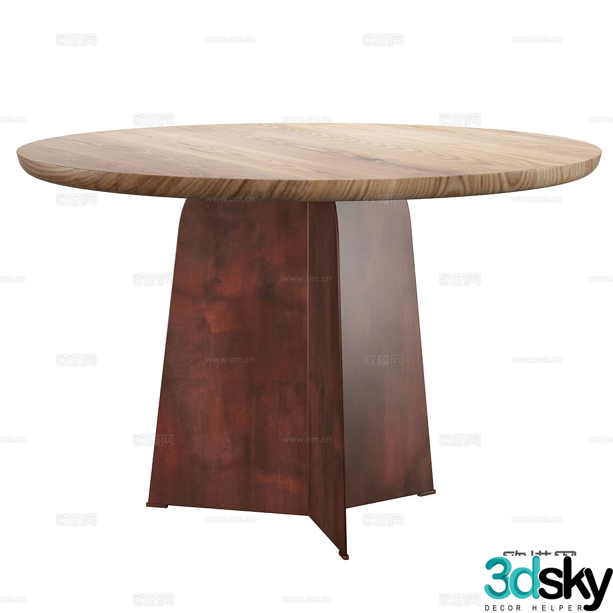Middle style dining table solid wood dining table round table big plate table big round table courtyard round table outdoor round 3D model
