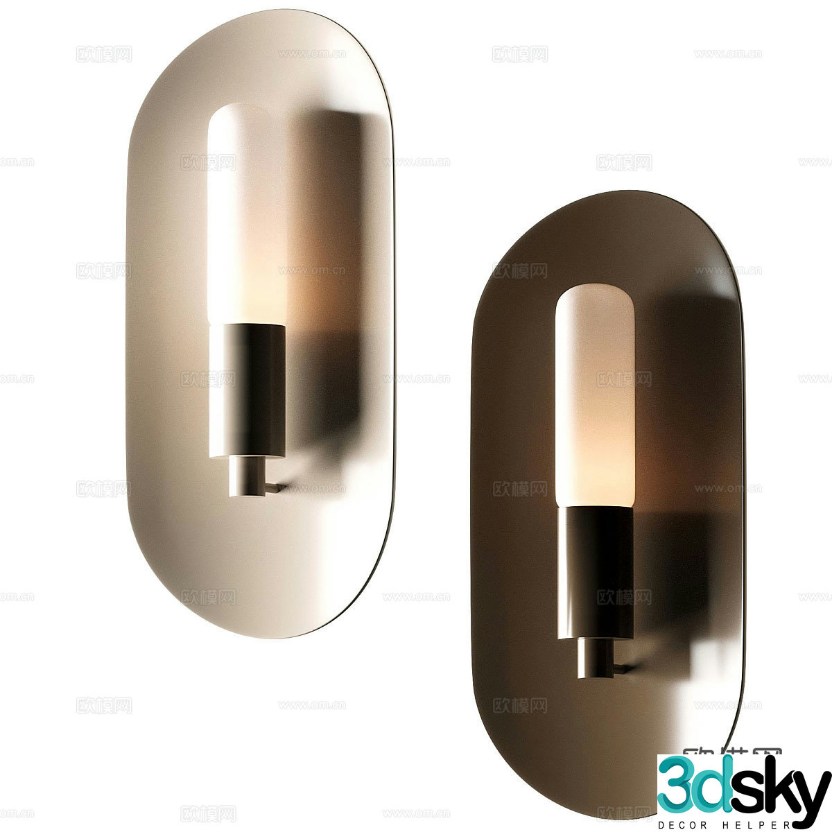 New Chinese style light luxury decorative wall light 3D model