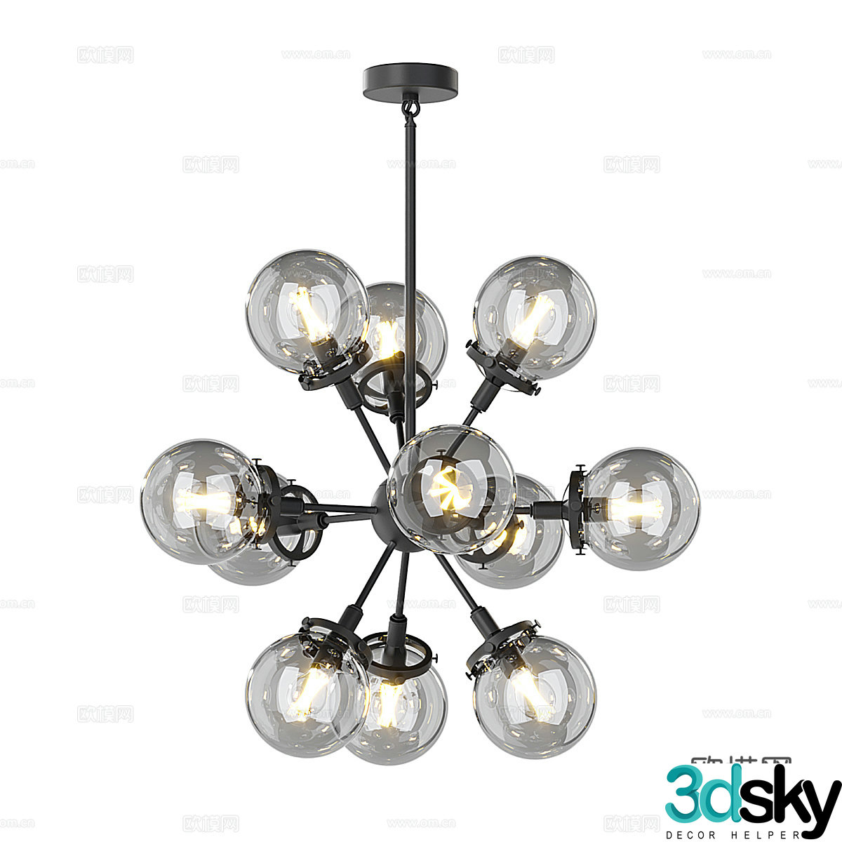 Modern simple chandeliers chandeliers simple chandeliers glass chandeliers dining chandeliers living room chandeliers 3D model