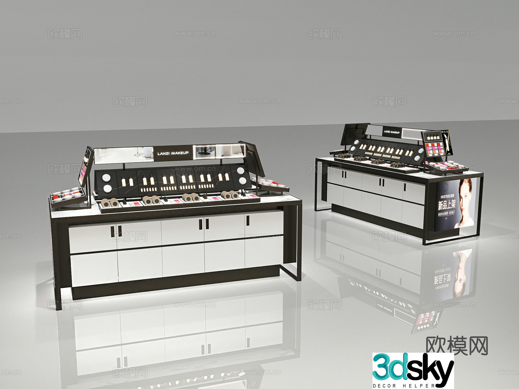 Counter Cosmetic Cabinet Cosmetic Cabinet 3D Model