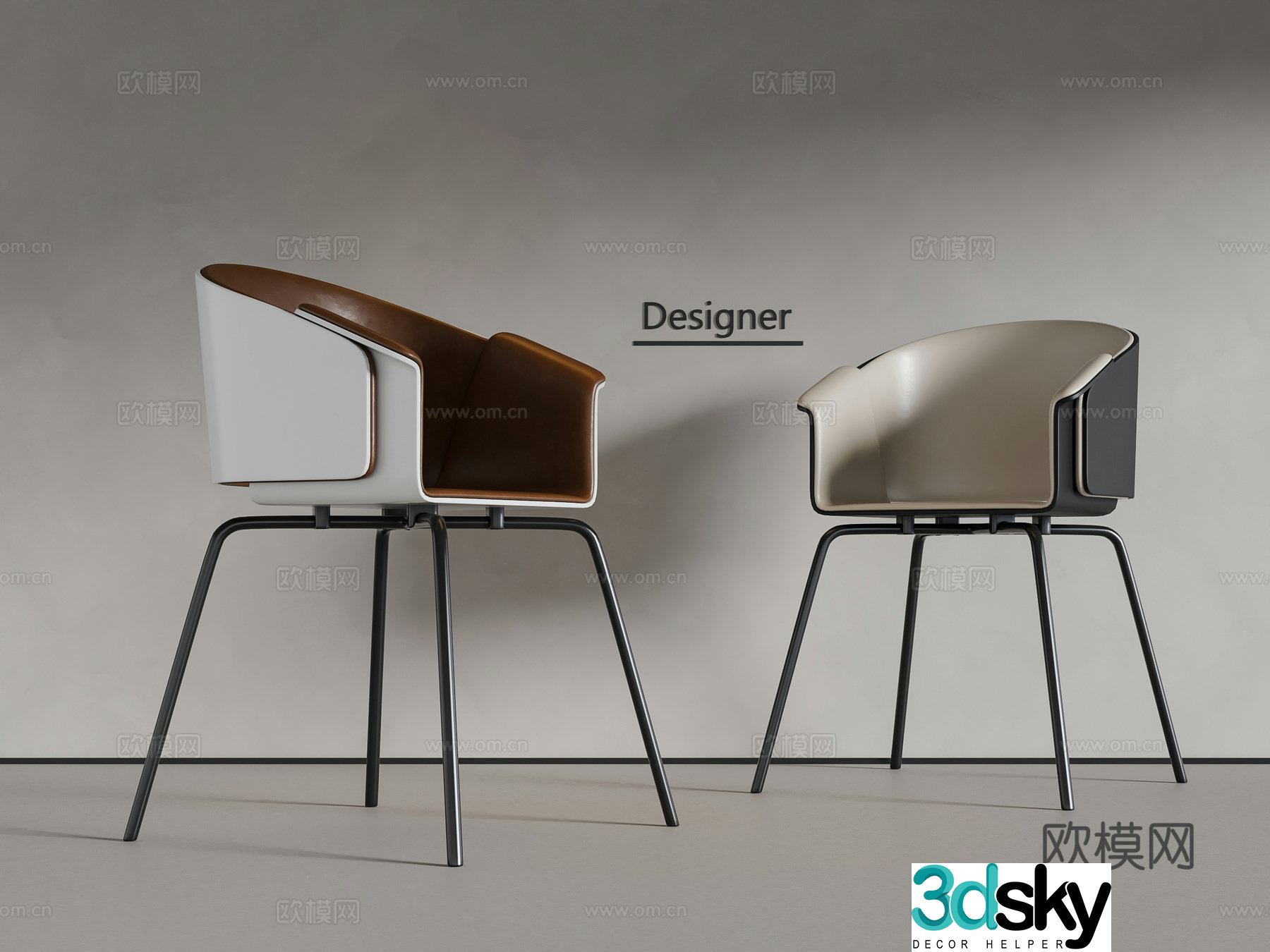 Modern Italian single chair 3d model