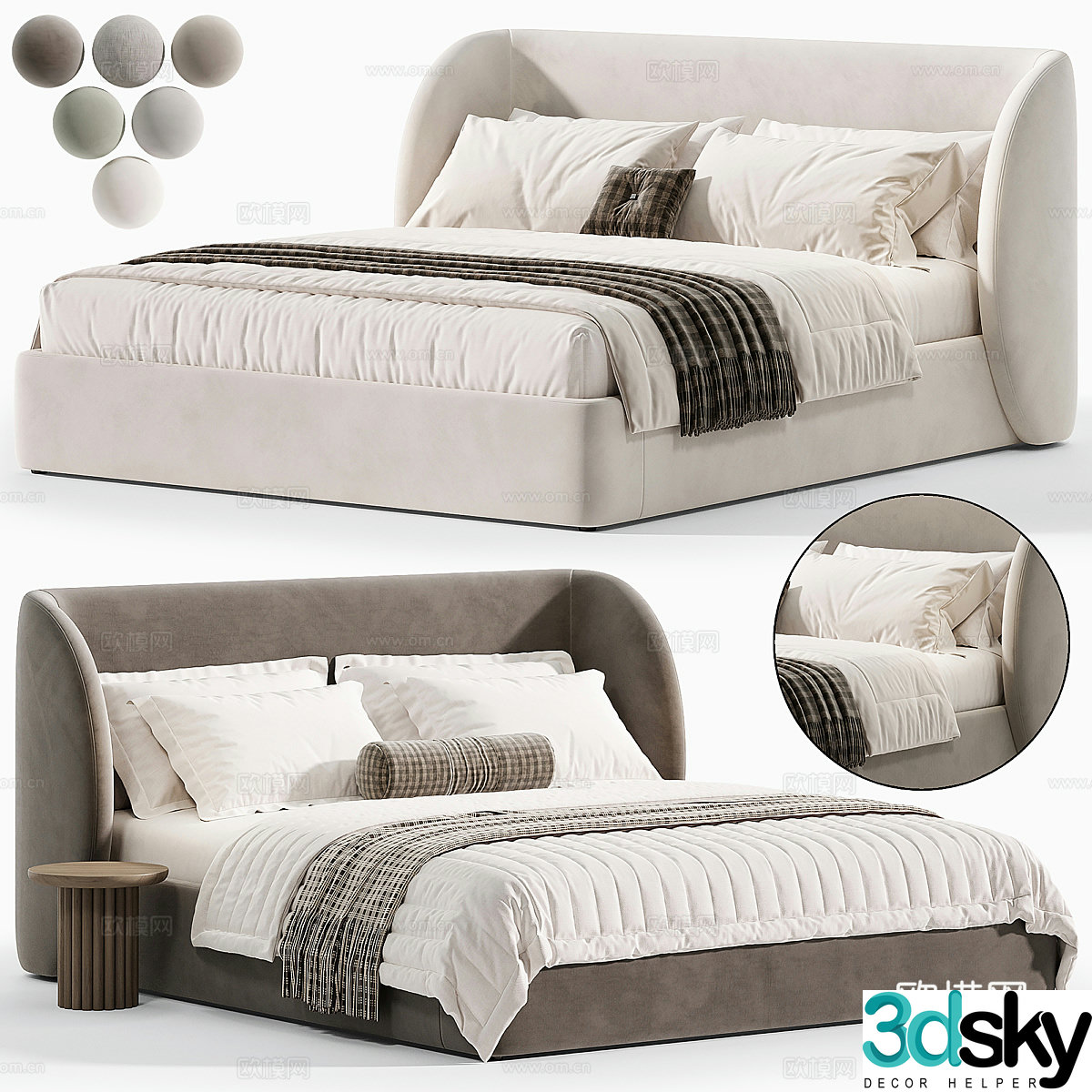 Double bed 3d model