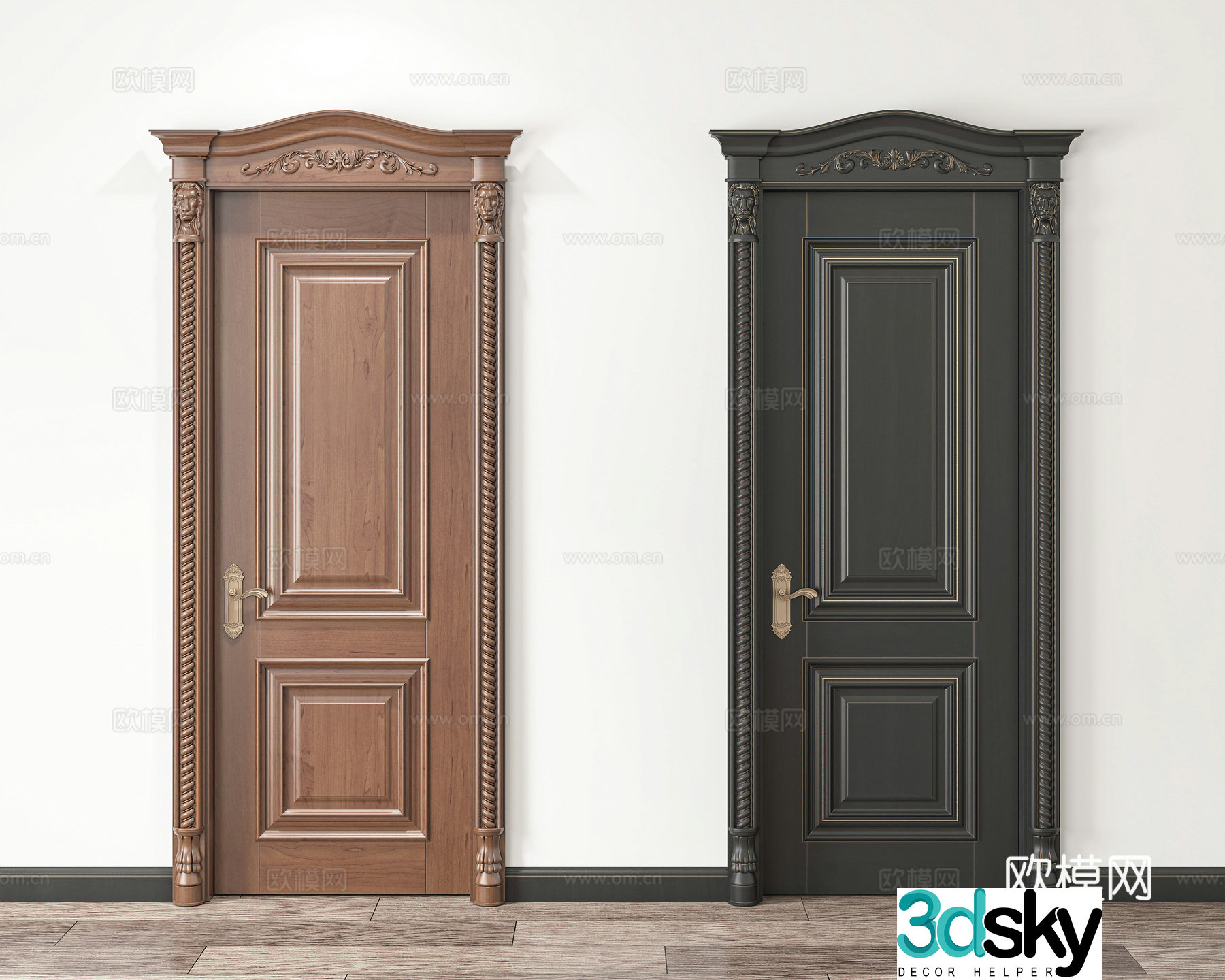 Wooden door 3d model