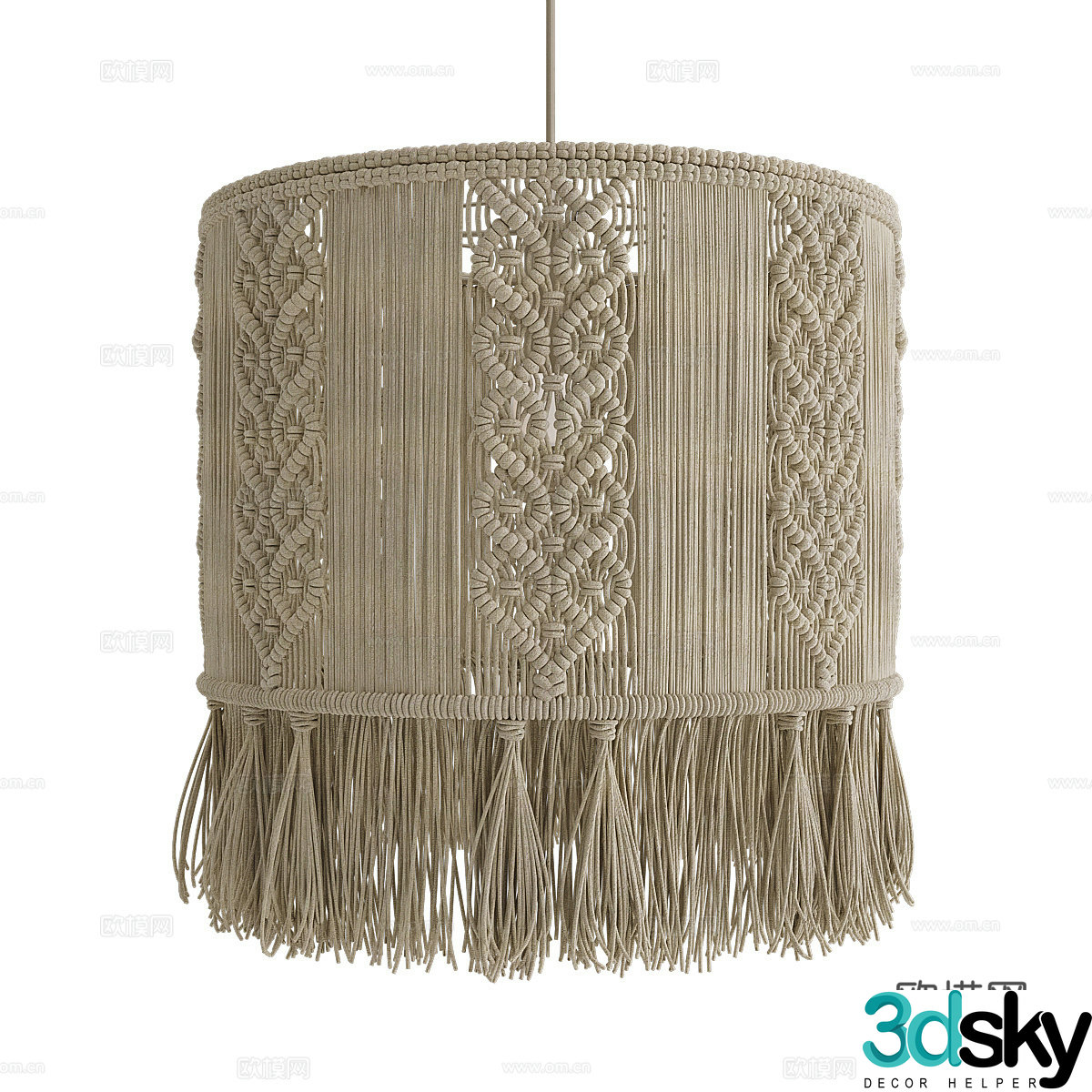 Wasabi lace chandelier rattan chandelier 3d model
