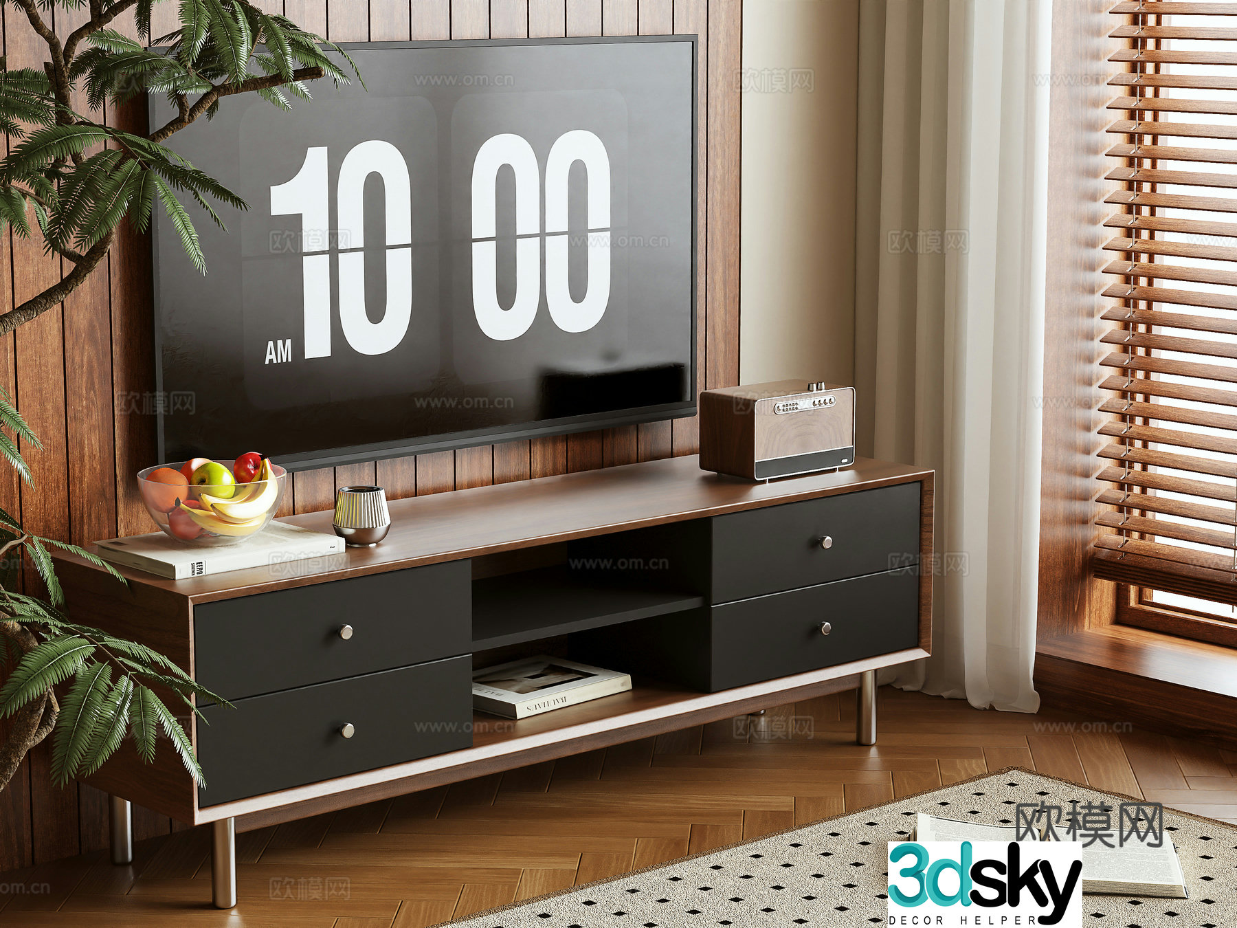 Middle-aged TV cabinet 3D model