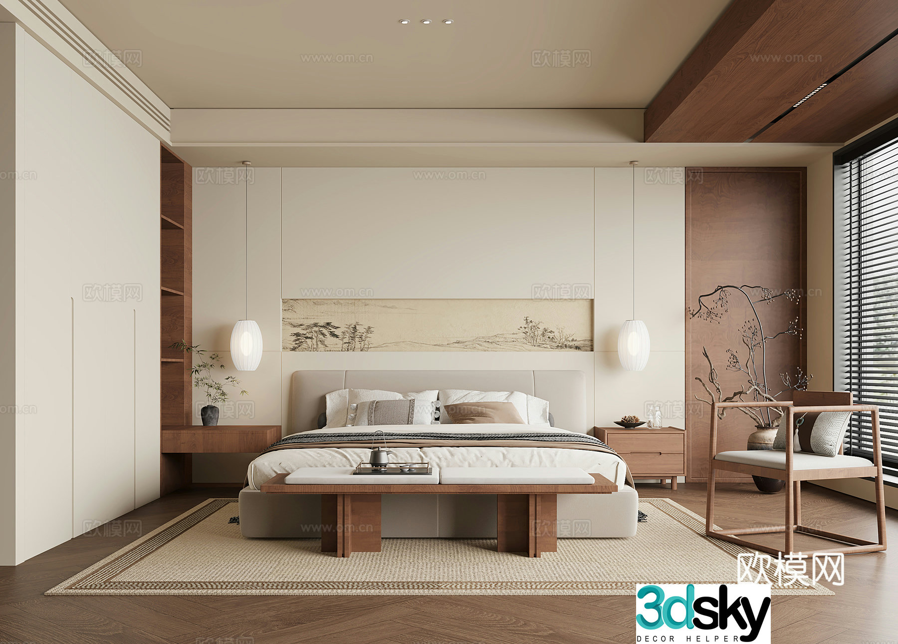 Song style home bedroom 3D model