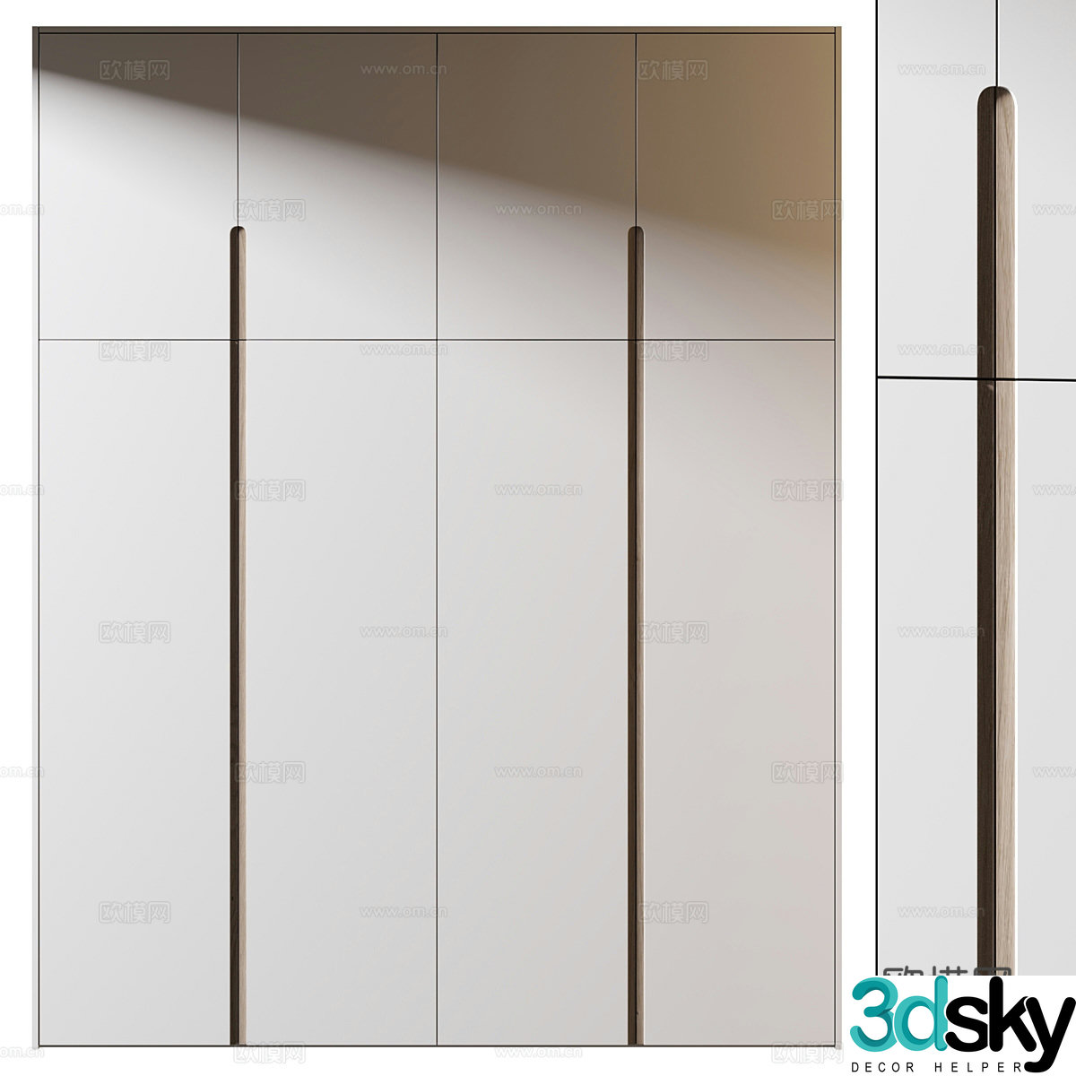 Modern Italian minimalist door wardrobe 3D model
