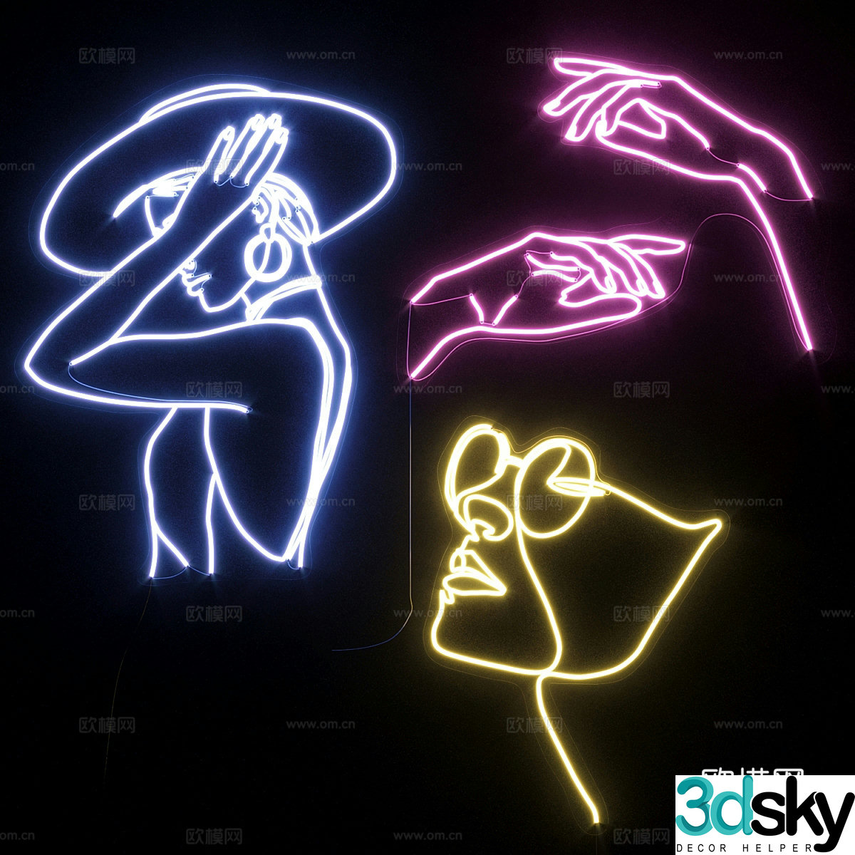 Neon light 3d model