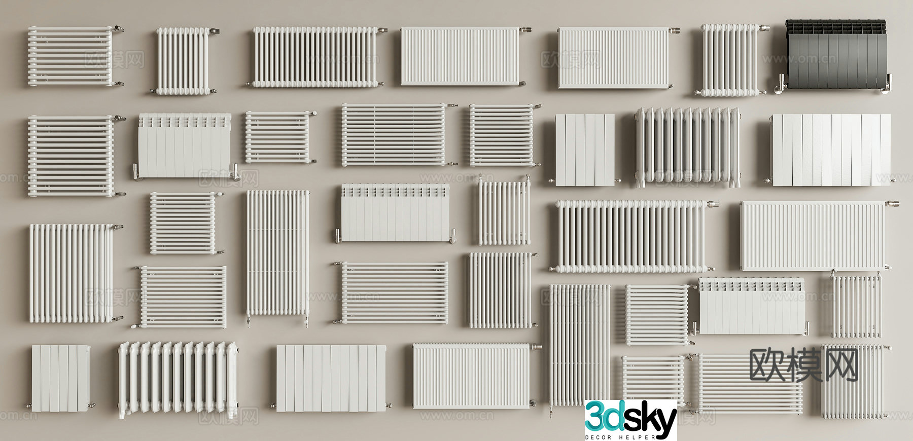 Radiator Heater Heating Wall-mounted vertical radiator Radiator Heat conductor 3D model
