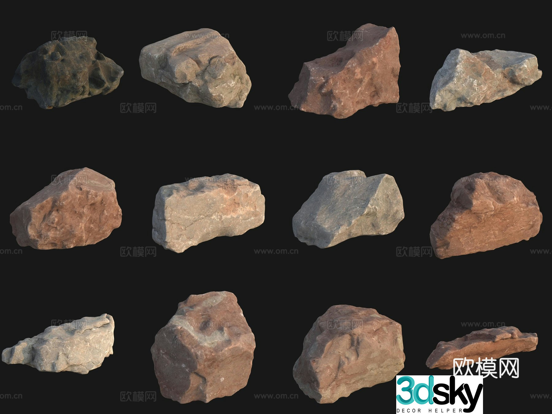 Rock big stone 3d model