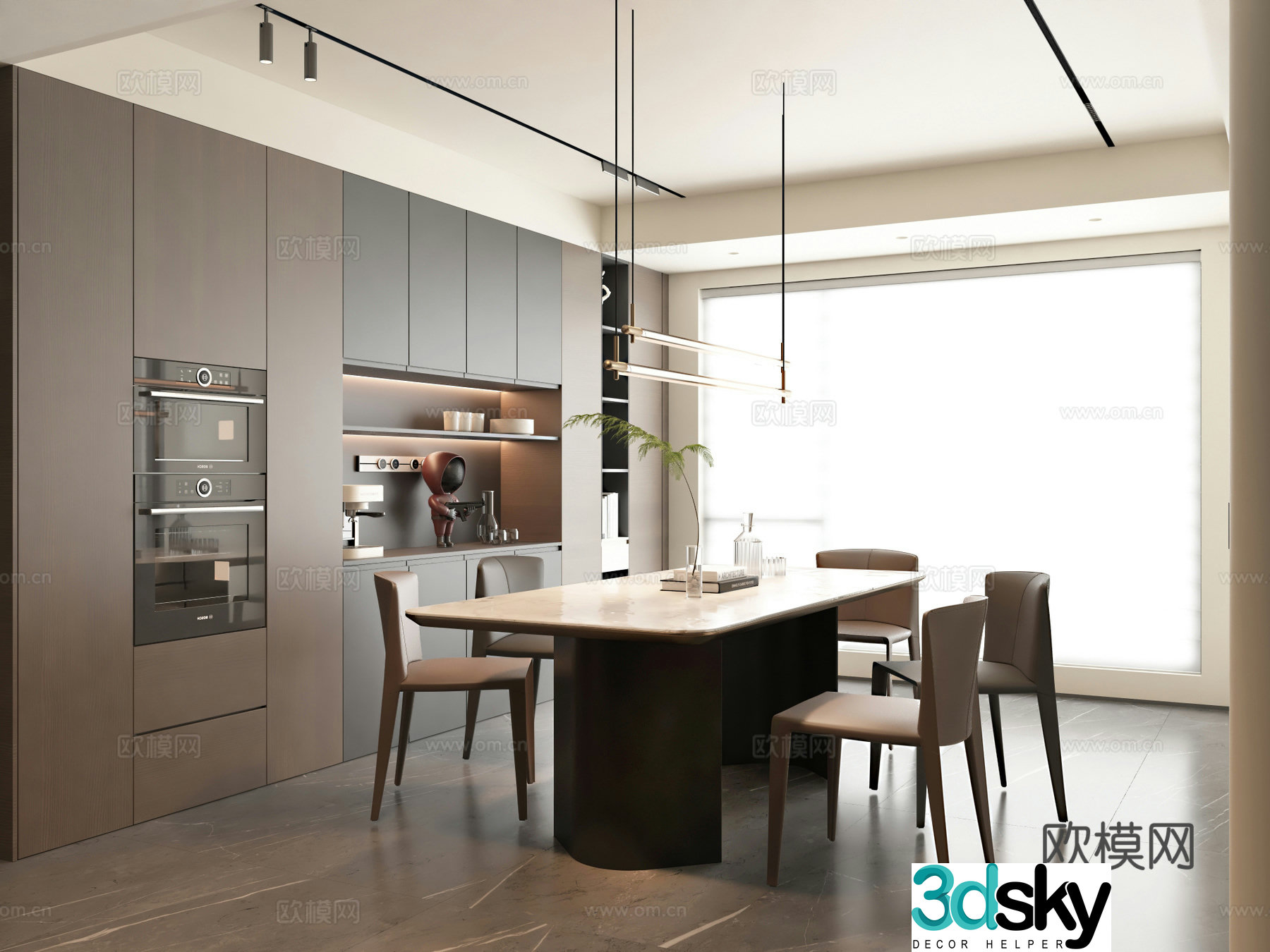 Modern style restaurant 3d model