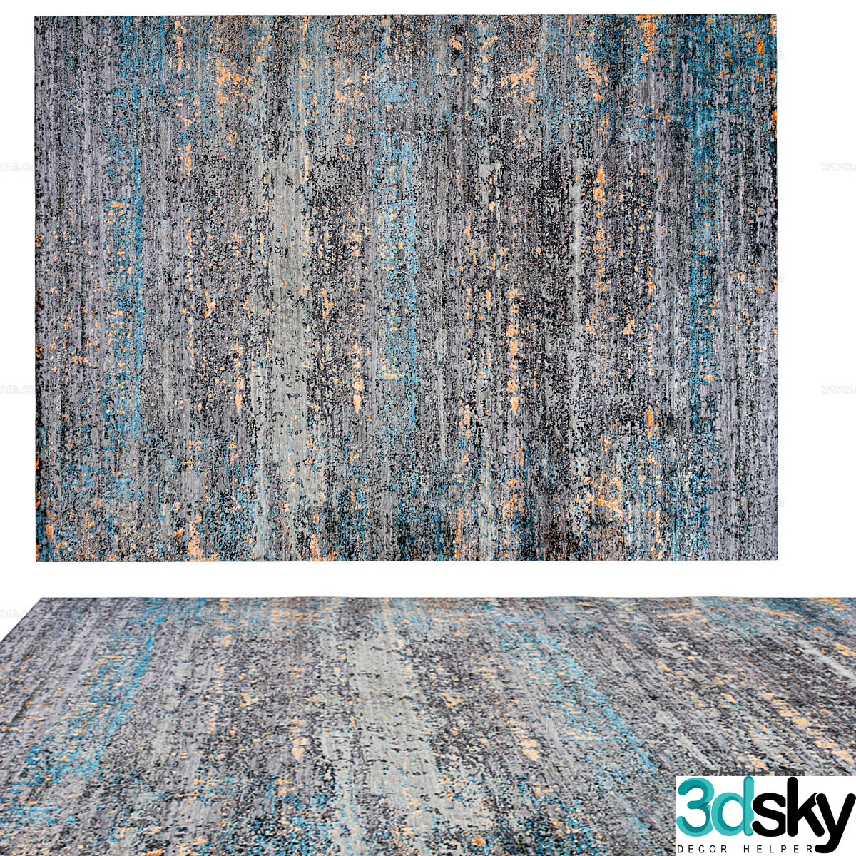 New Chinese style simple carpet carpet 3d model