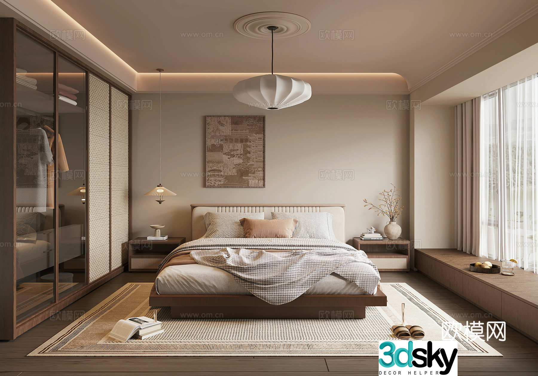 Wasabi Middle Style Bedroom 3D Model
