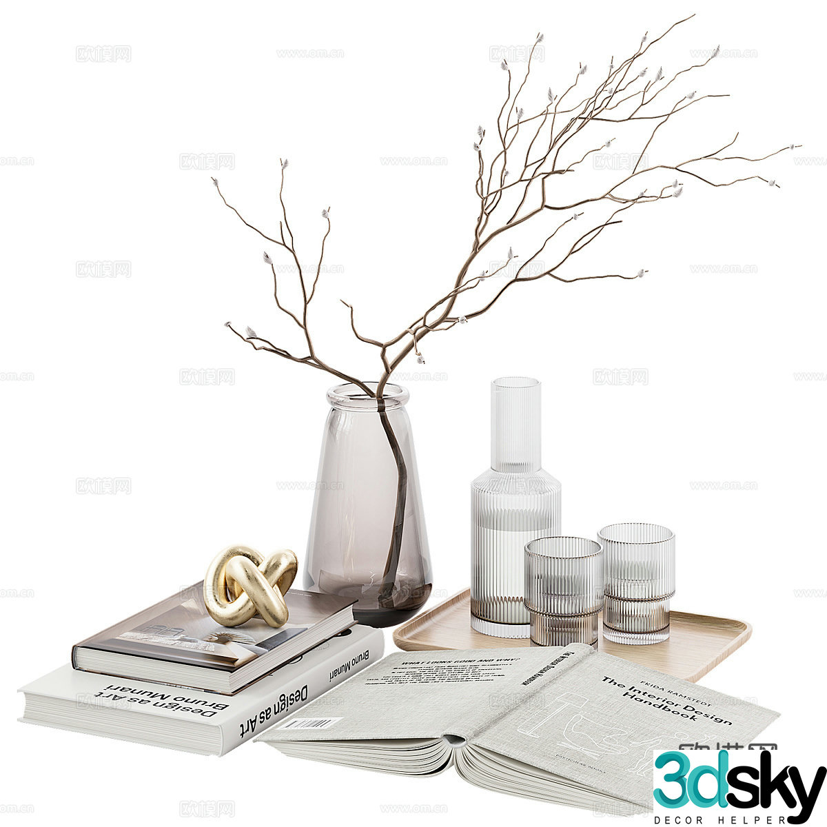 Modern jewelry ornament combination 3D model