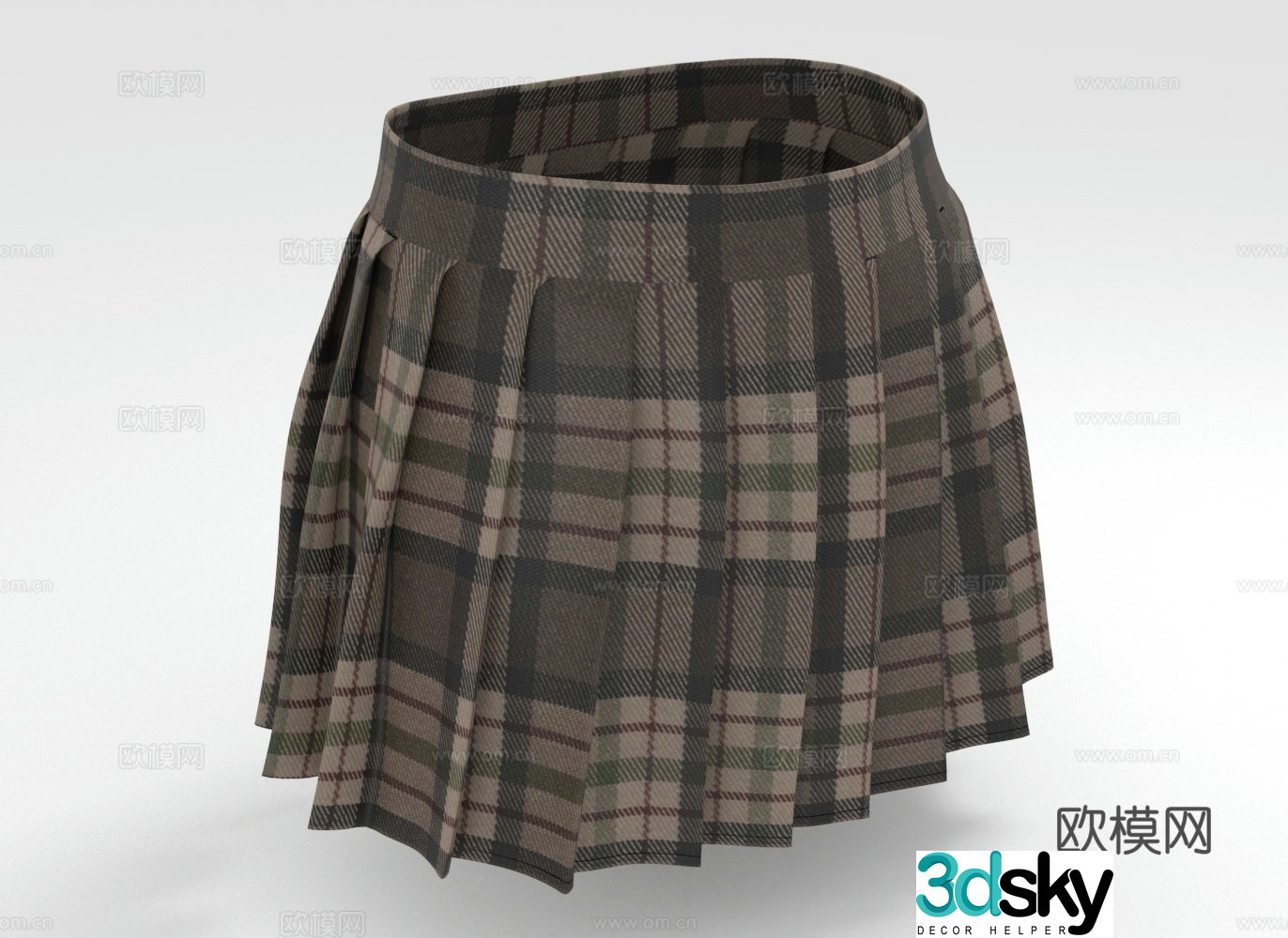 Plaid skirt skirt 3d model