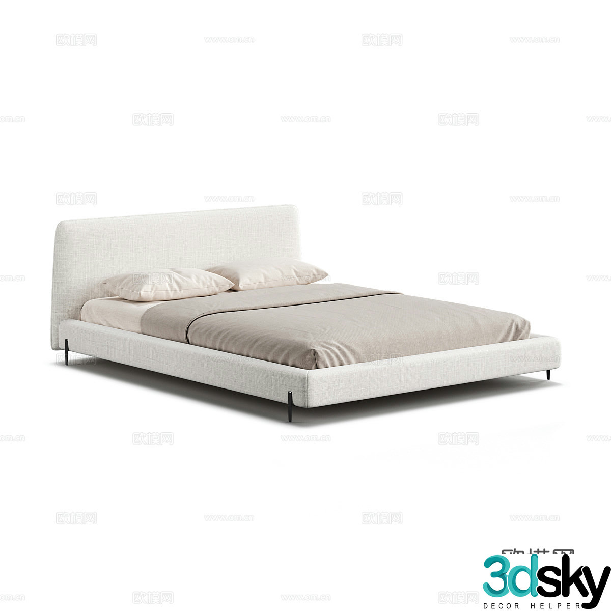 Modern simple double bed Double bed Simple bed Bed bedroom bed 3d model