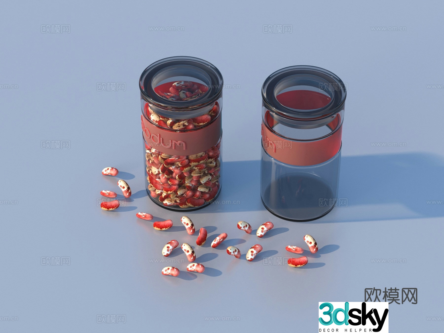 Canned snacks Glass jar Casual snacks Dried fruit 3D model