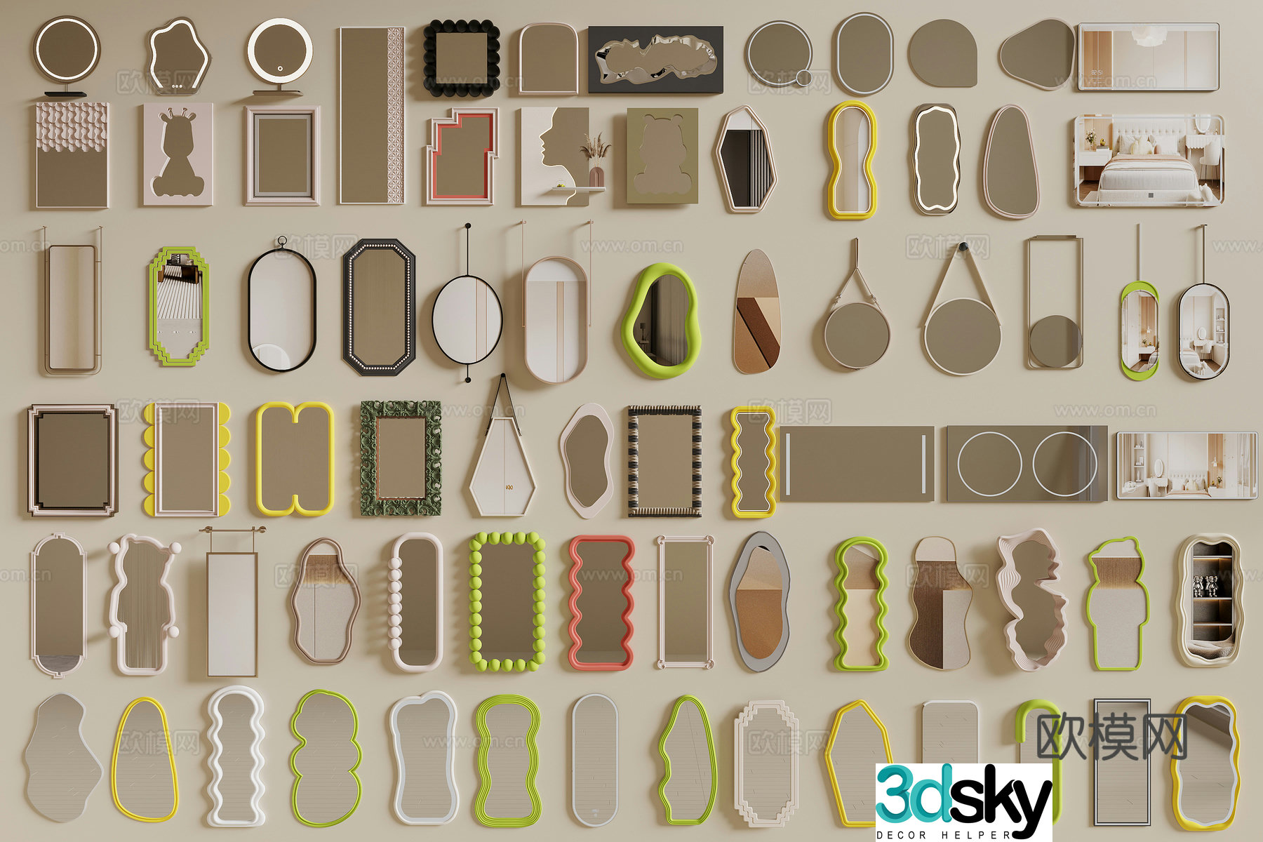 Modern mirror 3d model