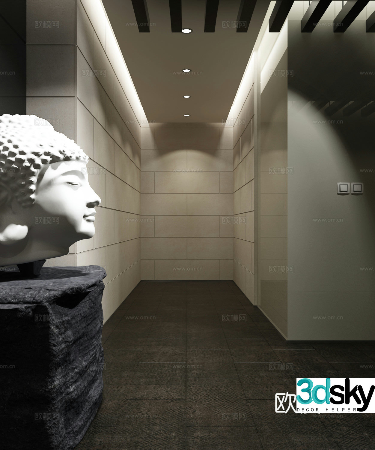 Buddha head Buddha niche 3d model