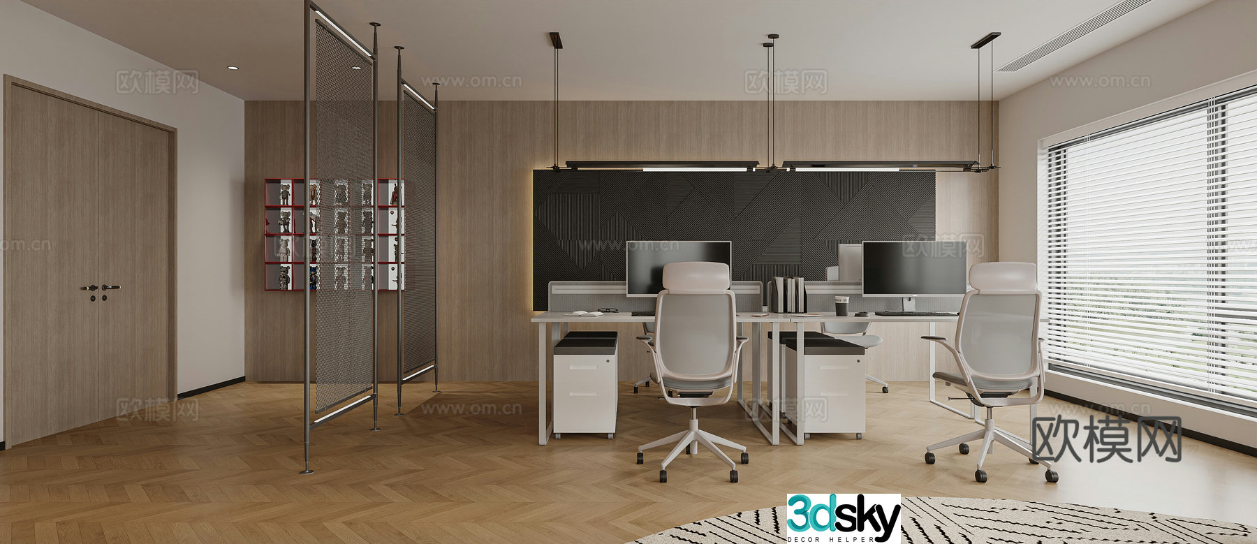 Modern minimalist office 3d model