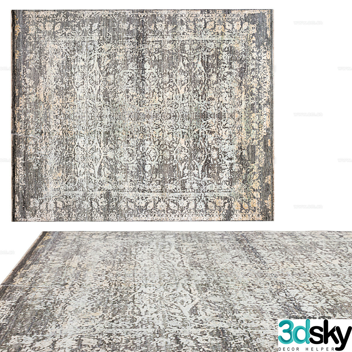 New Chinese style simple carpet carpet 3d model