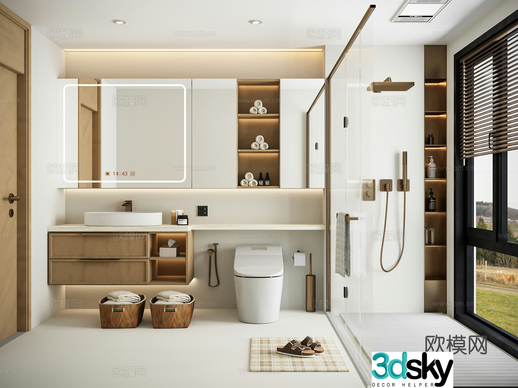 Modern medieval bathroom 3D model