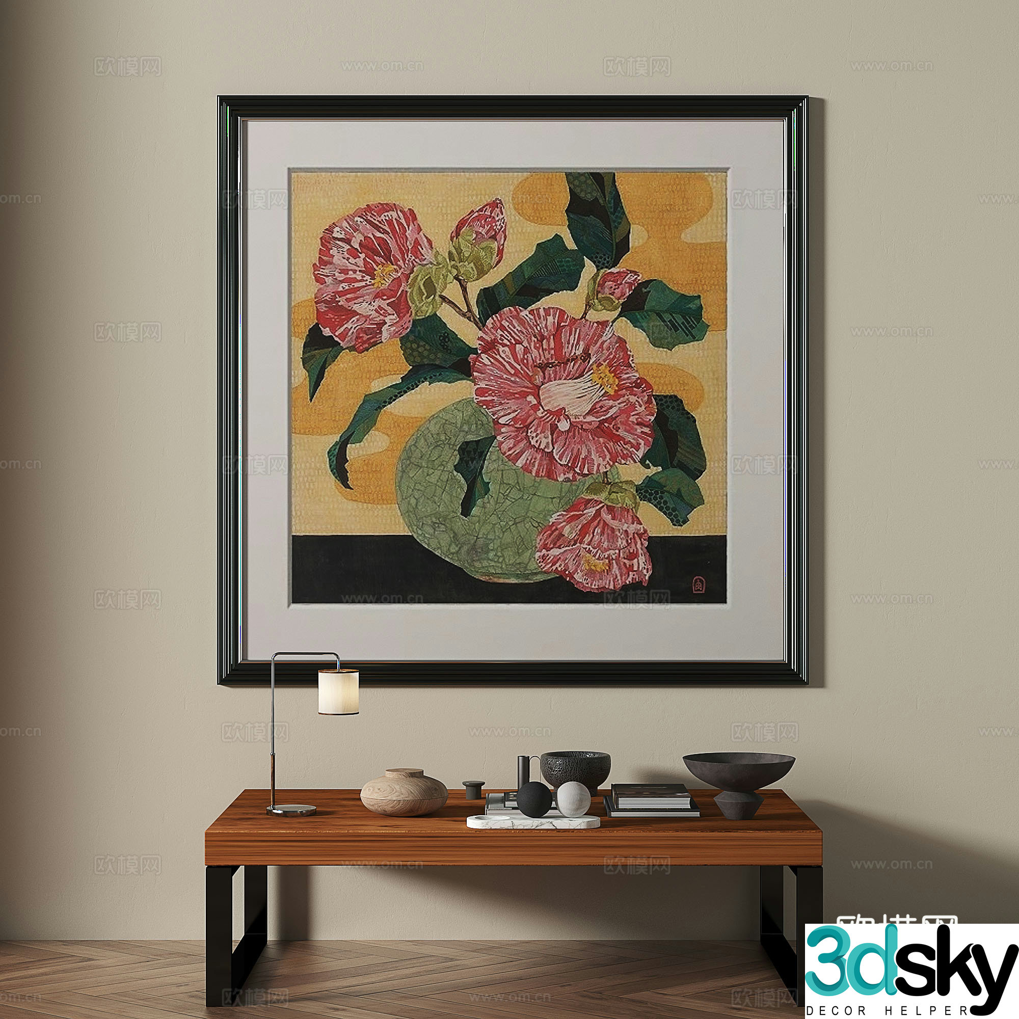Modern medieval retro decorative painting 3d model