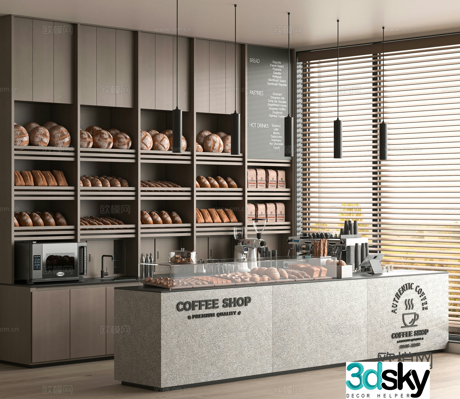 Modern bakery 3d model