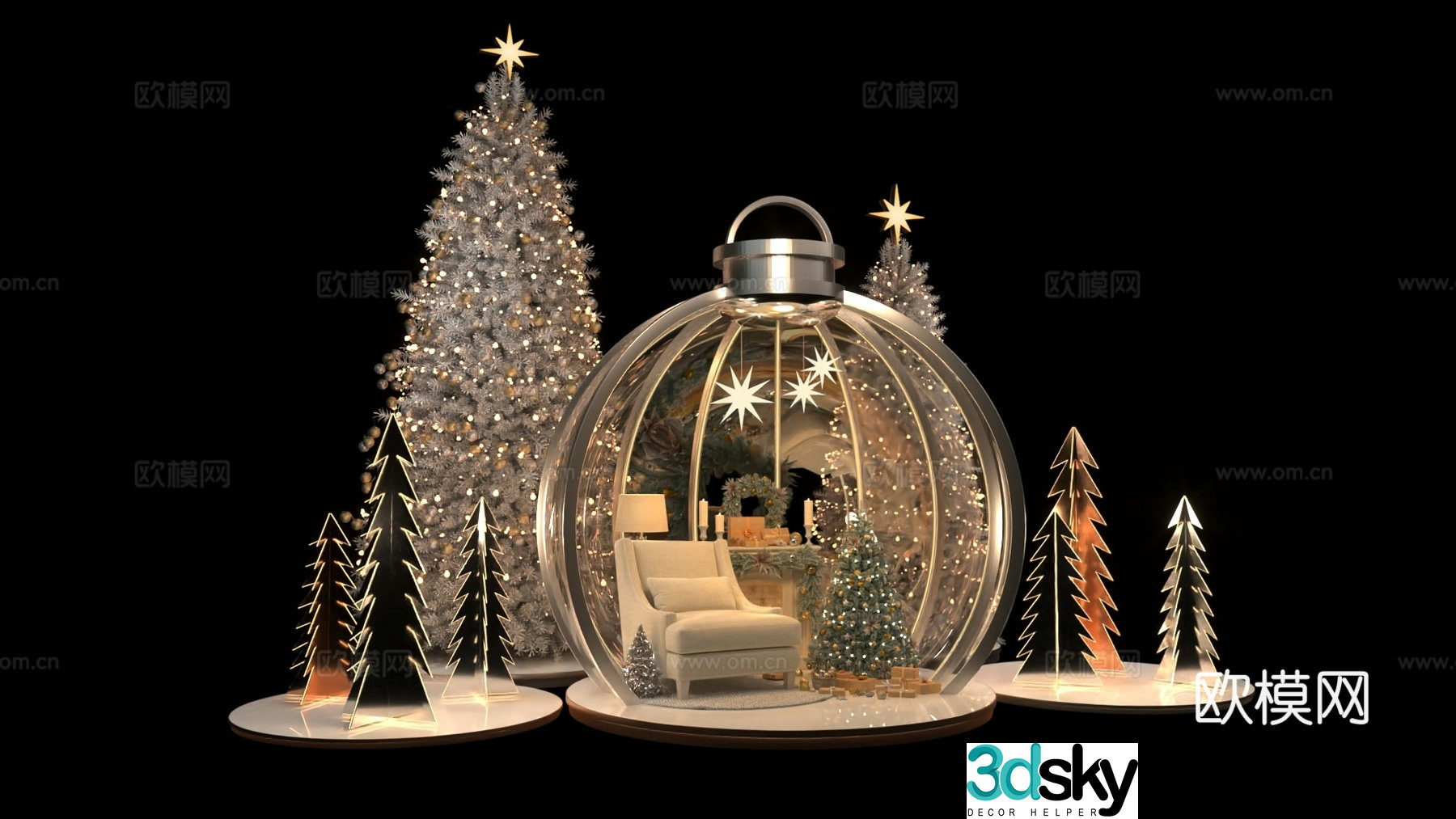 Christmas photo check-in event decoration 3d model