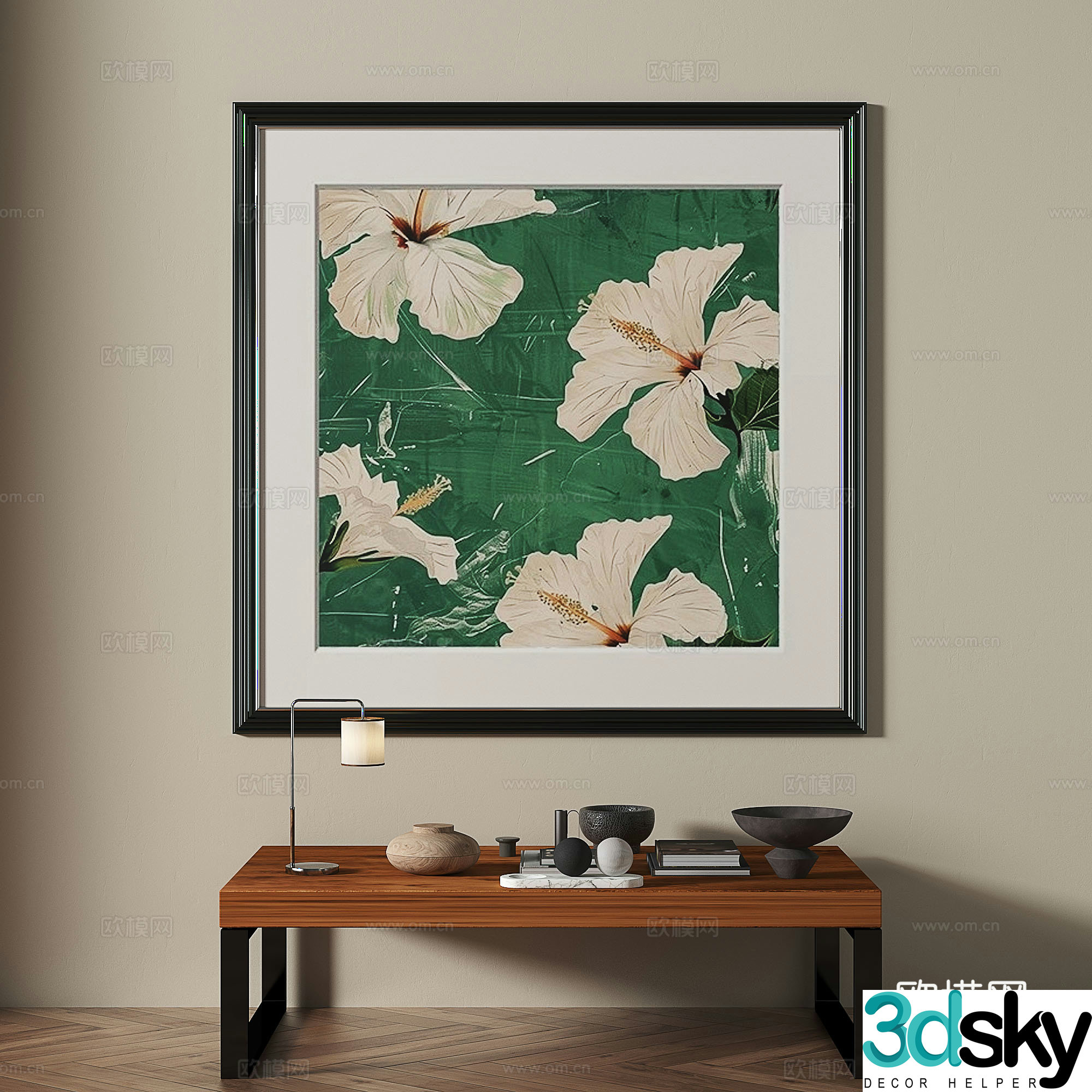 Modern medieval retro decorative painting 3d model