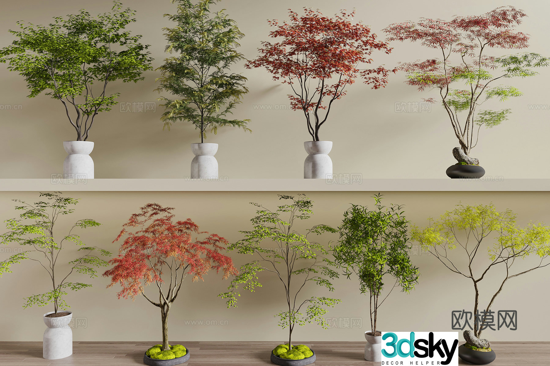 Modern landscape tree 3d model