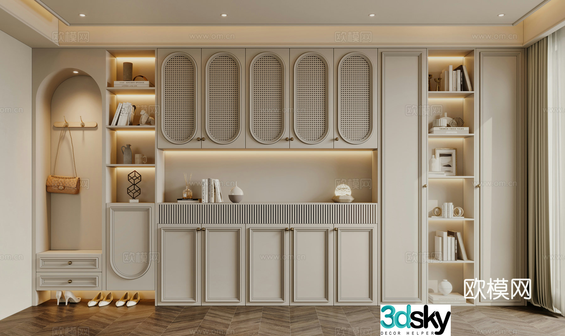 French shoe cabinet 3d model