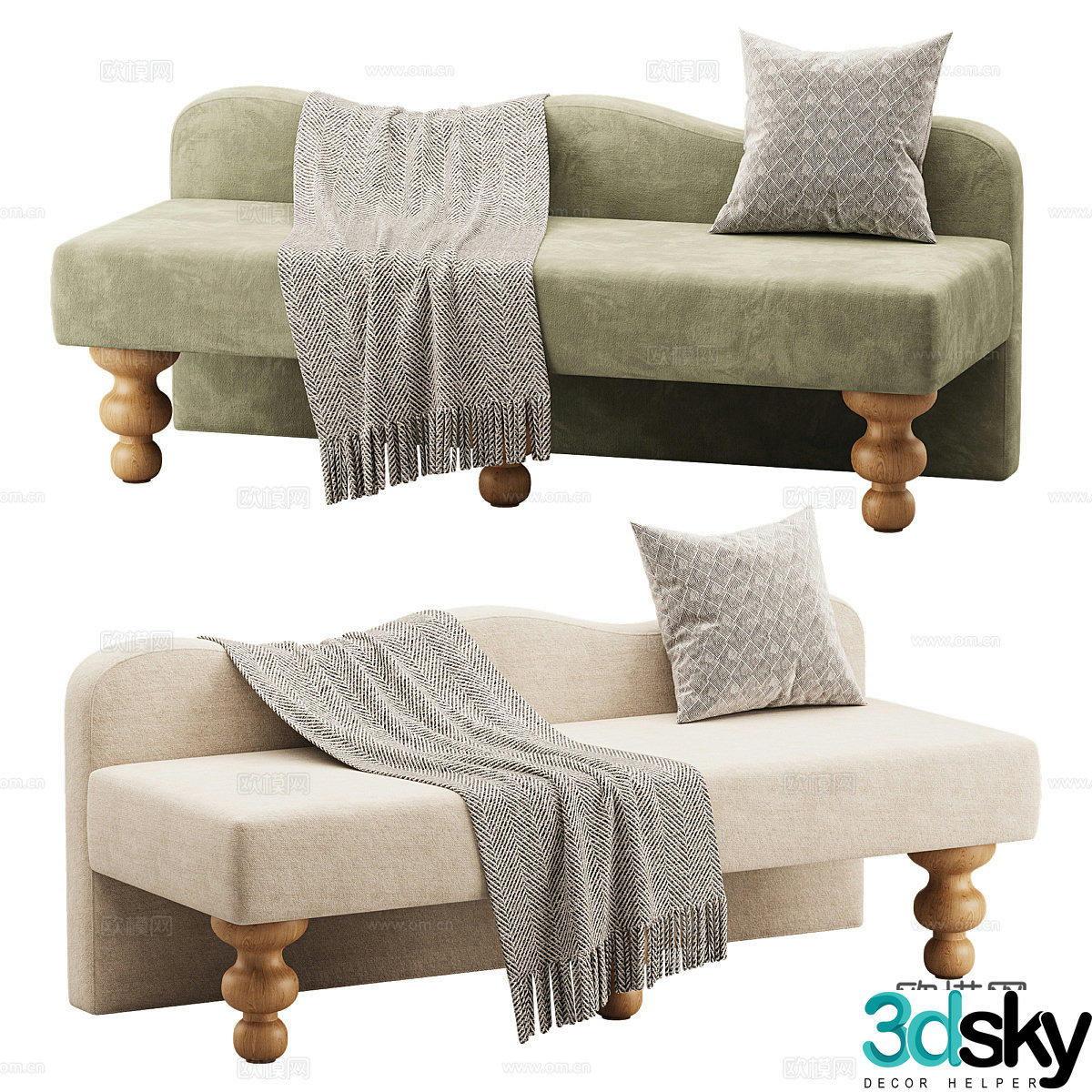 Modern Cream Celine Chair 3d Model