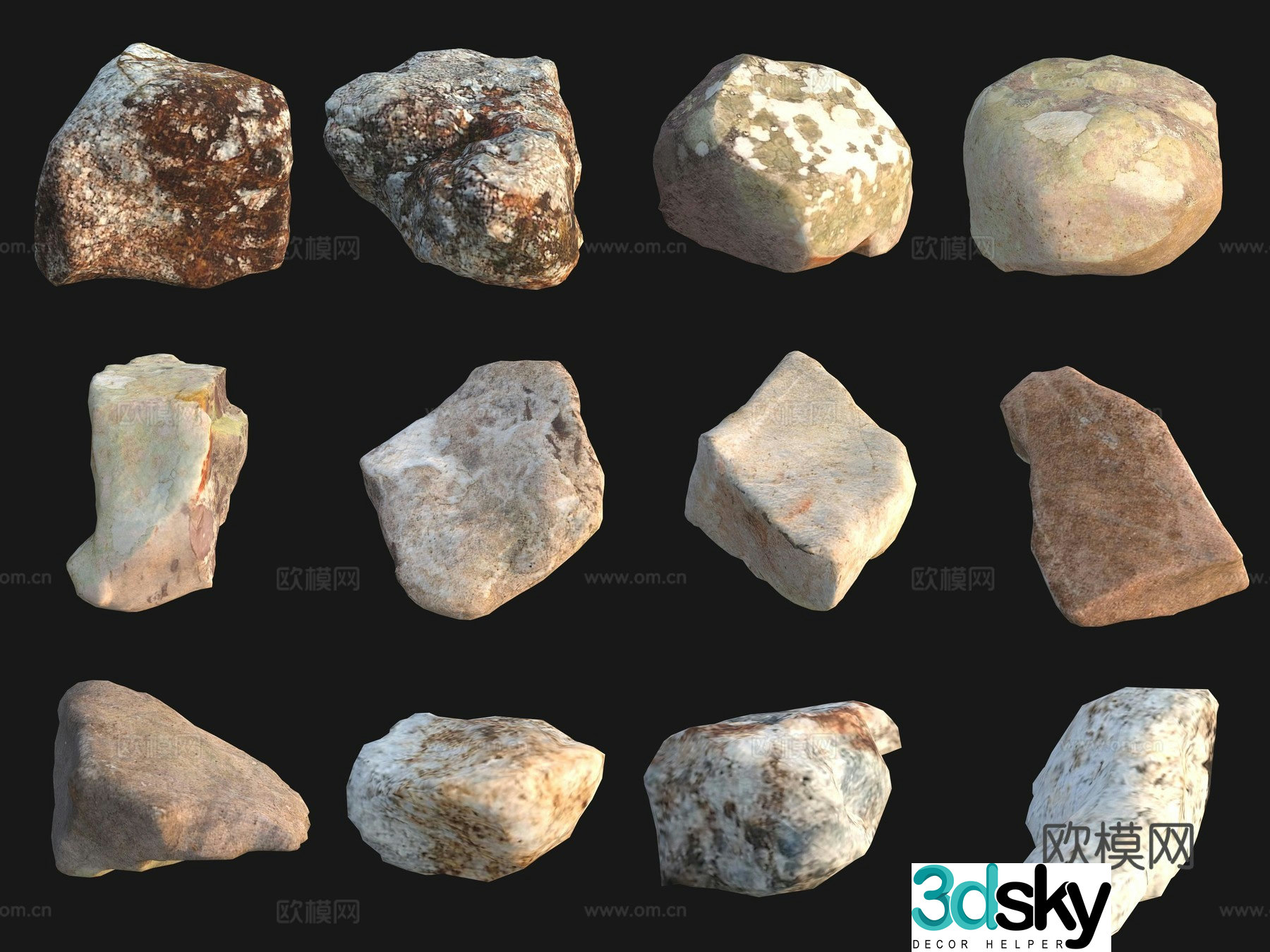 Rock big stone 3d model