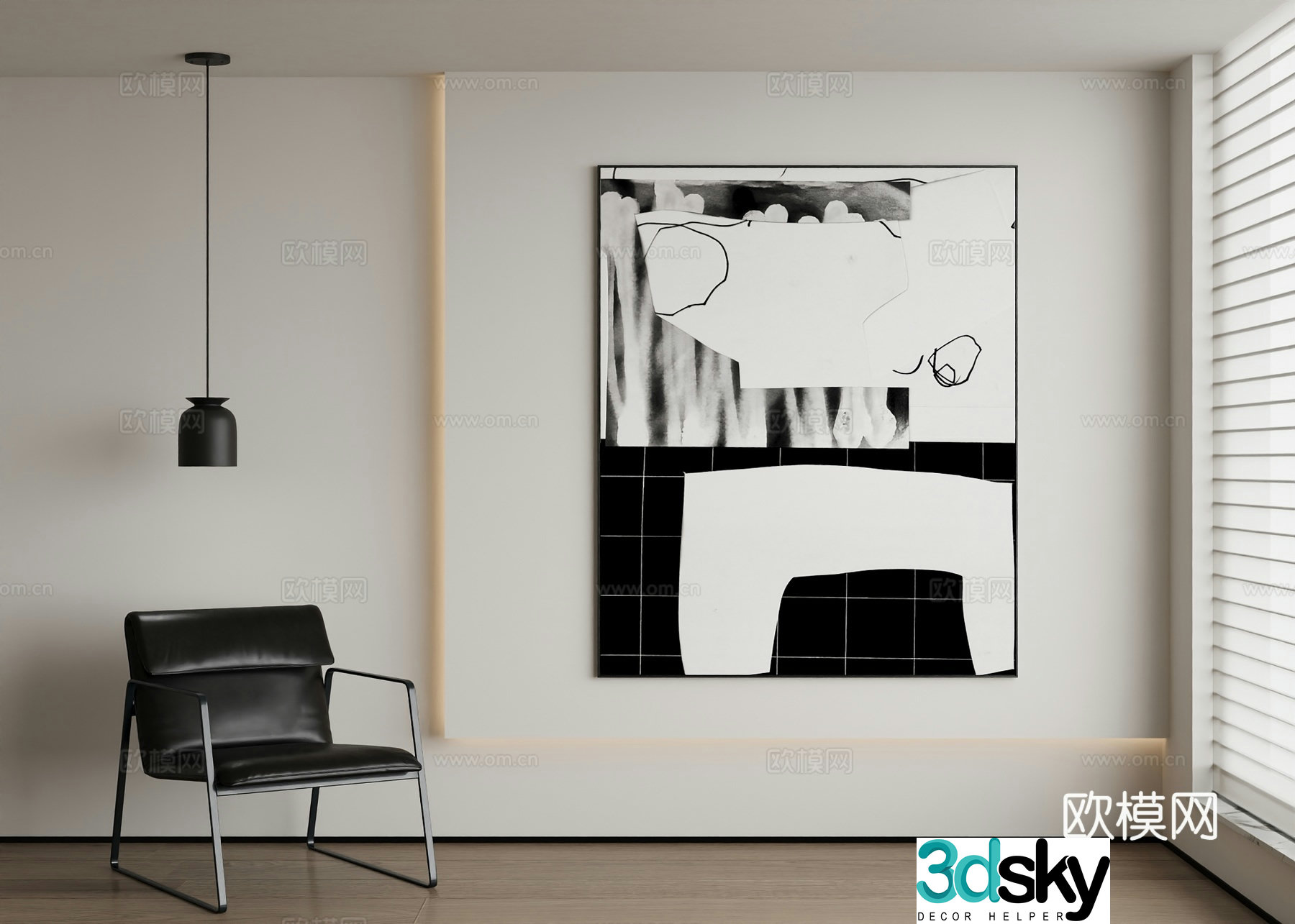 Modern decorative painting 3d model