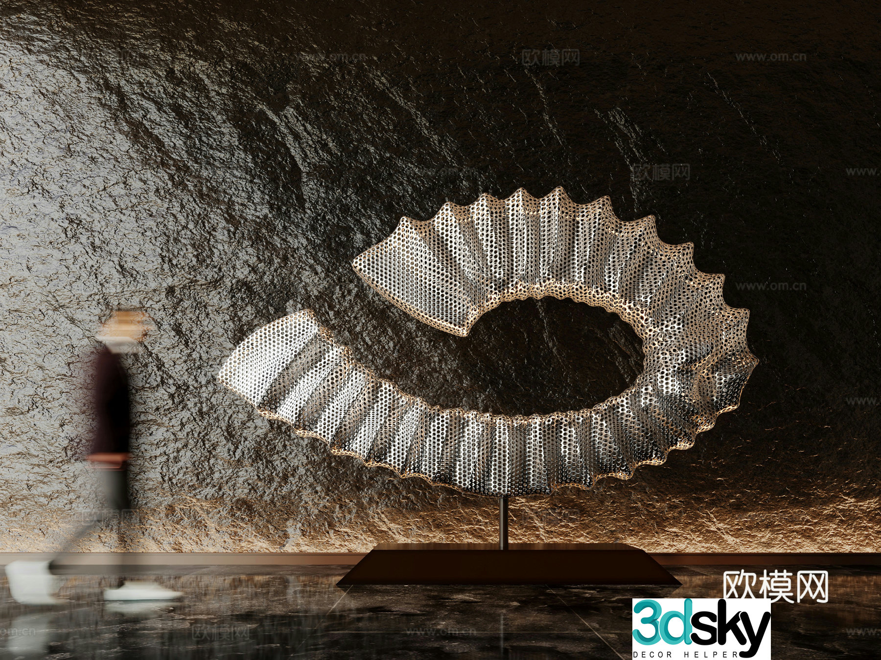 Modern sculpture installation 3d model