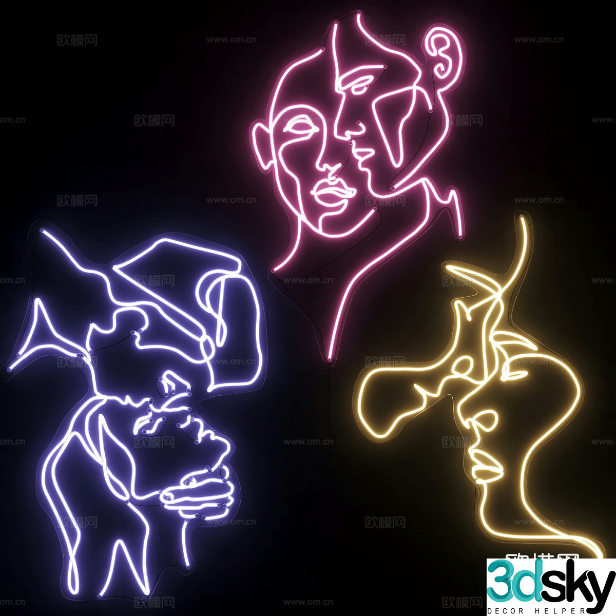 Neon light 3d model